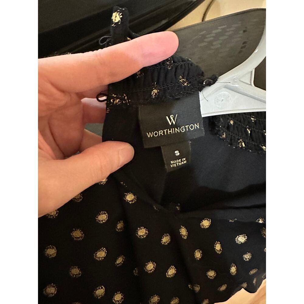Womens Black and Gold Blouse - Picture 5 of 5